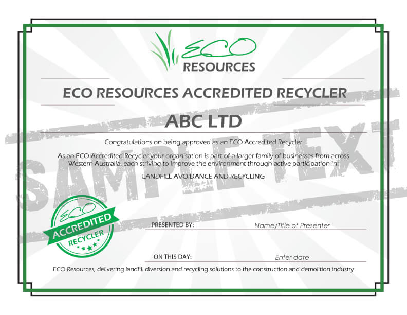 Eco Accreditation Program Certificate