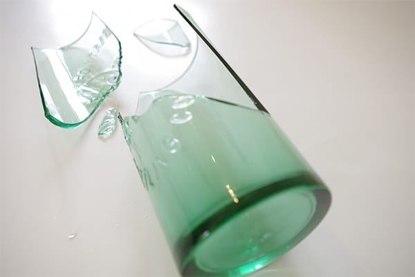 how to dispose broken glass